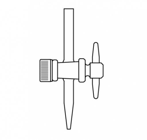 Büret Uç Musluğu,PTFE,Vidalı&Contalı